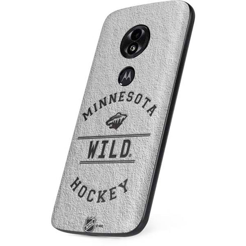 NHL Minnesota Wild Black Text Moto E5 Play Skin